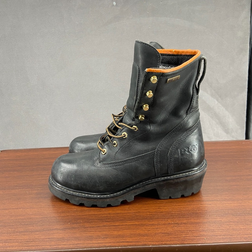 Timberland Pro Gore-Tex Mens US 9 M Work Boot Black Leather Steel Toe Combat